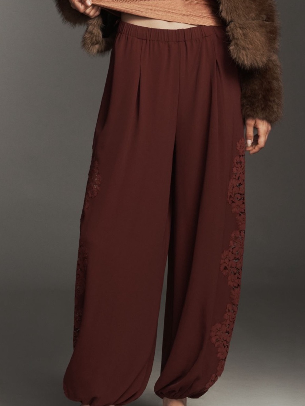 Anthropologie Bl-nk Imogen Lace Ballon Pants size S NWT